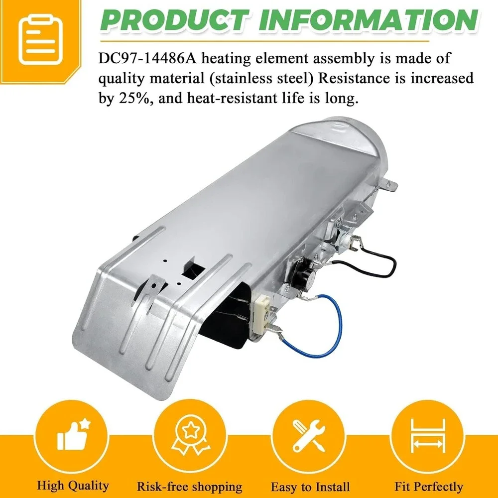 2026 Upgraded DC97-14486A DC97-14486D Dryer Heating Element for Samsung